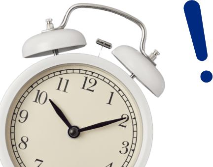 Alarm clock with an exclamation point